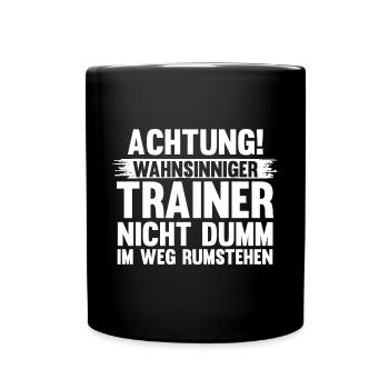 Sportmannschaft Trainer - Tasse einfarbig - Schwarz - Vorne