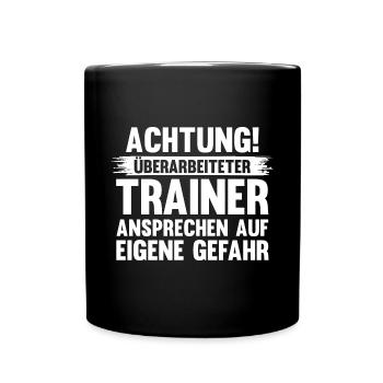 Sportmannschaft Trainer - Tasse einfarbig - Schwarz - Vorne