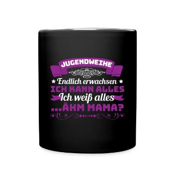 Jugendweihe Ich kann alles - Tasse einfarbig - Schwarz - Vorne