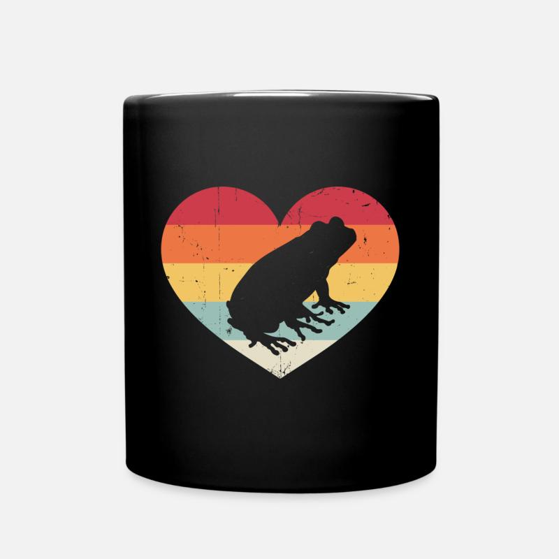 Vintage Heart Toad Herpetologist Frog Amphibian - Tasse einfarbig - Schwarz