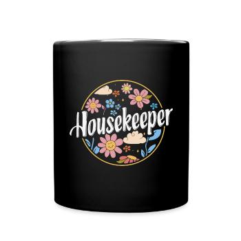 Domestic help, cleaner, housekeeper - Full Colour Mug - black - Front