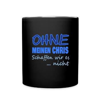 Vorname Chris - Tasse einfarbig - Schwarz - Vorne