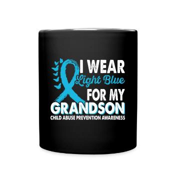 Wear light blue for the grandchild month of the - Full Colour Mug - black - Front
