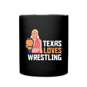 Texas Wrestling Design für stolze texanische Fans - Tasse einfarbig - Schwarz - Vorne