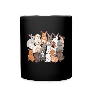 Conception de famille de lapin mignon pour les propriétaires de lapins - Mug uni - noir - Devant