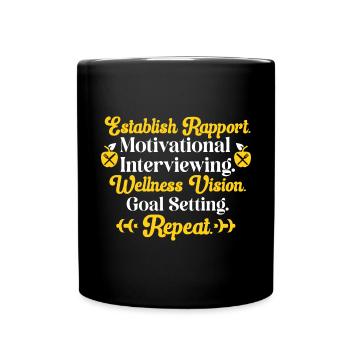 Health Coach Nutritionist Life Coach - Full Colour Mug - black - Front