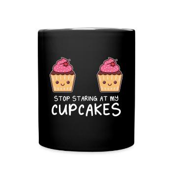 Pink Frosting Pastry Chef Stop Staring At My Cupca - Tasse einfarbig - Schwarz - Vorne
