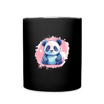 Panda - Tasse einfarbig - Schwarz - Vorne