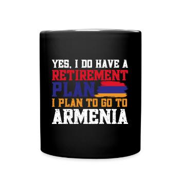 Armenische Flagge Armenien - Tasse einfarbig - Schwarz - Vorne