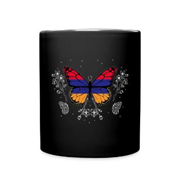 Armenische Flagge Armenien - Tasse einfarbig - Schwarz - Vorne
