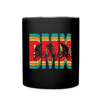 BMX Fahrrad Retro Freestyle - Tasse einfarbig - Schwarz - Vorne