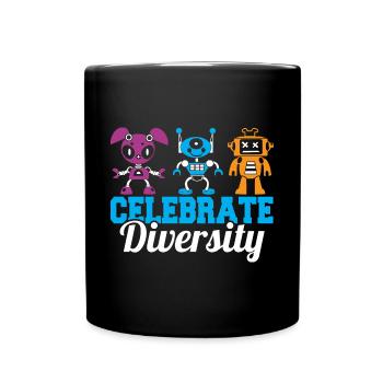 Robotics Droid Builder Build Robot Funny Celebrate - Full Colour Mug - black - Front