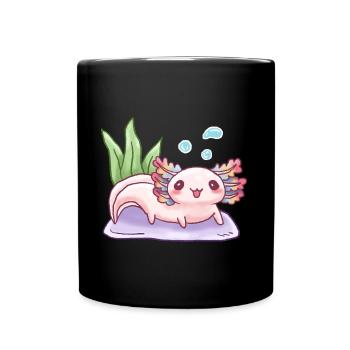 Underwater Chalk Design for Axolotl Lovers - Full Colour Mug - black - Front