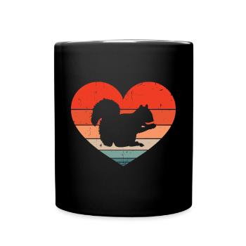 Rodent Vintage Heart Squirrel Enthusiast Forest An - Tasse einfarbig - Schwarz - Vorne