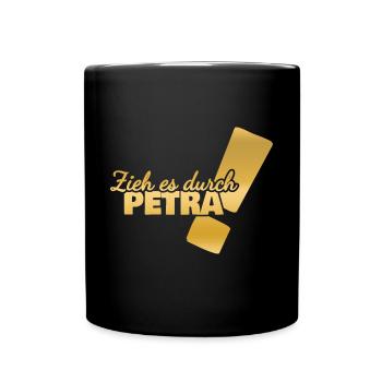 Vorname Petra - Tasse einfarbig - Schwarz - Vorne