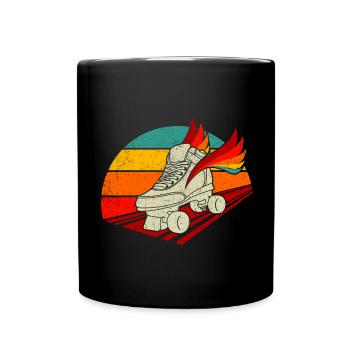 Retro Rollschuhe Vintage - Tasse einfarbig - Schwarz - Vorne