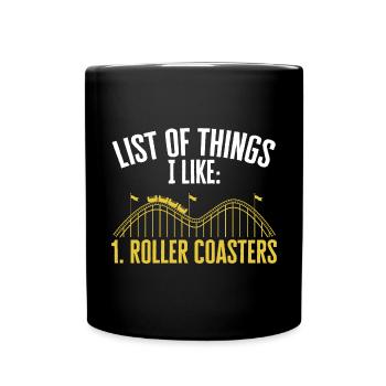 Achterbahn Rollercoaster Freizeitpark - Tasse einfarbig - Schwarz - Vorne