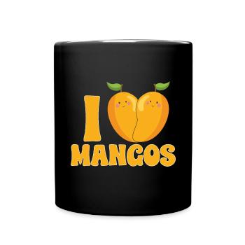 Mango Frucht Mango - Tasse einfarbig - Schwarz - Vorne