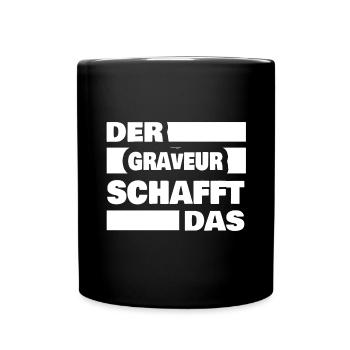 Geschenk für Graveur - Tasse einfarbig - Schwarz - Vorne