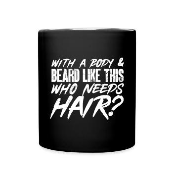 Tête chauve Calvitie Barbe Tête chauve - Mug uni - noir - Devant