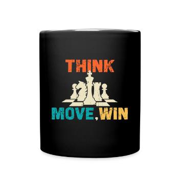 Échecs, Penser, Bouger, Gagner, Club des Maîtres d’Échecs - Mug uni - noir - Devant