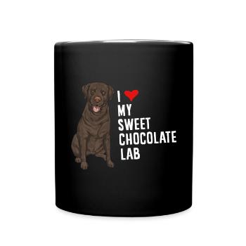 Chocolate Labrador Retriever Hund - Tasse einfarbig - Schwarz - Vorne