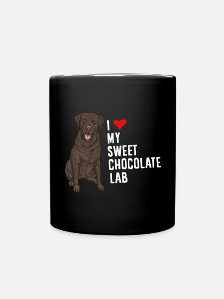 Chien Labrador Retriever chocolat - Mug uni - noir