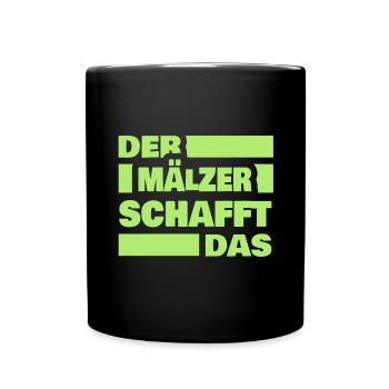 Arbeit Mälzer - Tasse einfarbig - Schwarz - Vorne