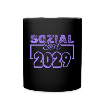 Sozial 2029 - Tasse einfarbig - Schwarz - Vorne