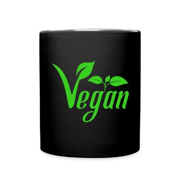 Végétalien avec les feuilles pour le végétal végétalien - Mug uni - noir - Devant