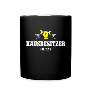 Hausbesitzer 2024 Homeowner Eigentümer Hausherr 24 - Tasse einfarbig - Schwarz - Vorne