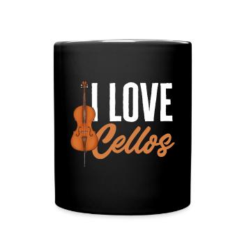 Cellospieler Cellist Musiker Cello - Tasse einfarbig - Schwarz - Vorne