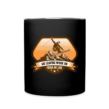 Leaving Work on Friday, Skiing, Alps, Sölden - Full Colour Mug - black - Front