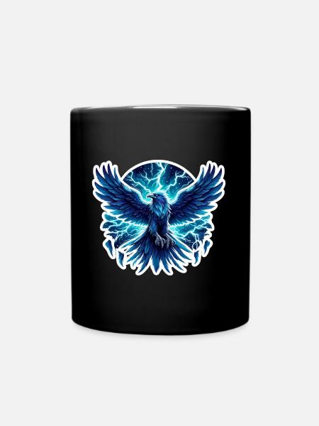 Corbeau Odin Viking Valhalla Tonnerre Éclair Nordique - Mug uni - noir