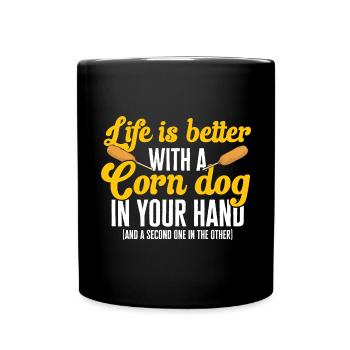 Corn Dog Corndog - Full Colour Mug - black - Front