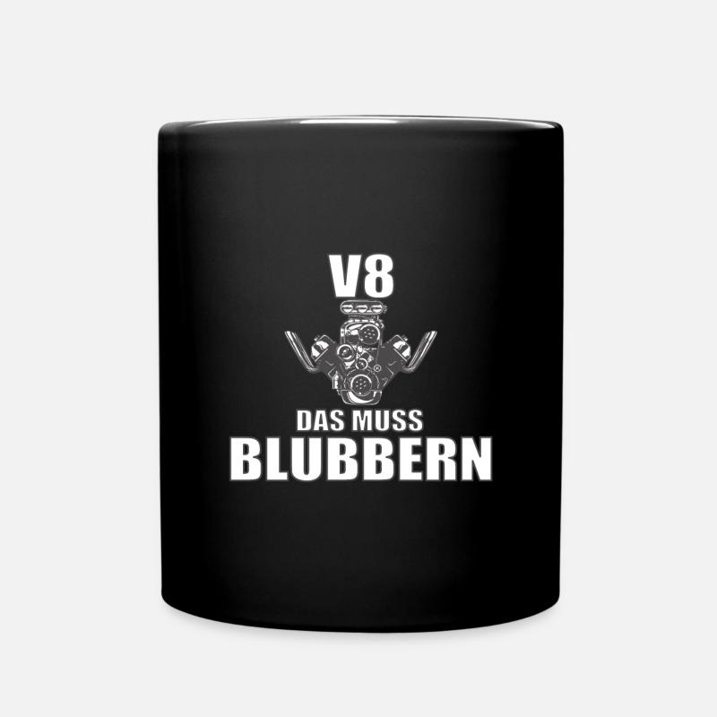 V8 Das muss blubbern - Tasse einfarbig - Schwarz