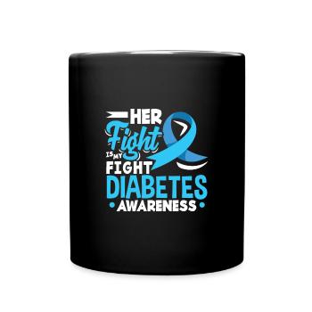 T1D Diabetes Type 1 Diabetic Gift - Full Colour Mug - black - Front