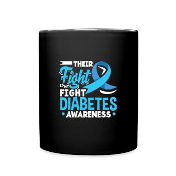 T1D Diabetes Type 1 Diabetic Gift - Full Colour Mug - black - Front