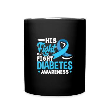 T1D Diabetes Typ 1 Diabetiker Geschenk - Tasse einfarbig - Schwarz - Vorne
