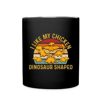 Dino Nuggets Dinosaurier Chicken Nuggets - Tasse einfarbig - Schwarz - Vorne
