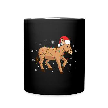 Esel Weihnachten - Tasse einfarbig - Schwarz - Vorne