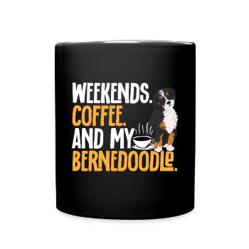 Bernedoodle Dog - Full Colour Mug - black - Front
