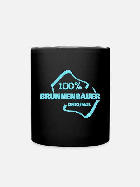 Beruf Brunnenbauer - Tasse einfarbig - Schwarz