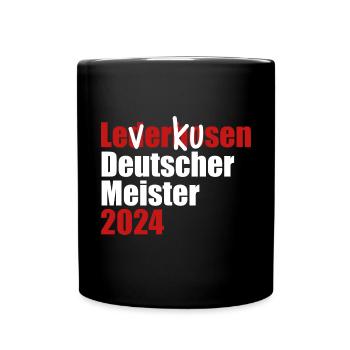 Leverkusen - Deutscher Meister 2024 - Tasse einfarbig - Schwarz - Vorne