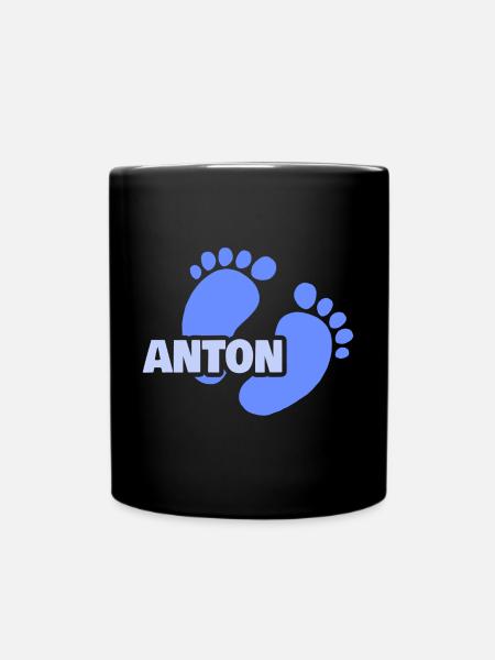 Geburt Anton - Tasse einfarbig - Schwarz