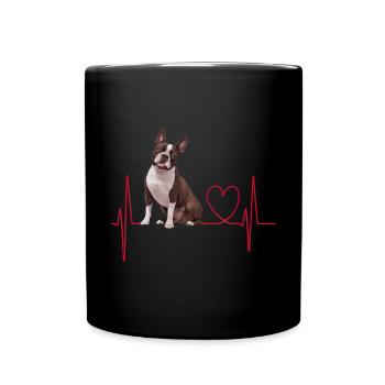 Heartbeat Gift for Dogs - Full Colour Mug - black - Front