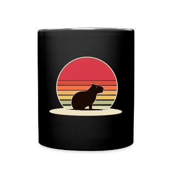 Capybara - Tasse einfarbig - Schwarz - Vorne