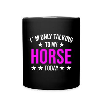Pferdeliebhaber Reiten Reiten - Tasse einfarbig - Schwarz - Vorne
