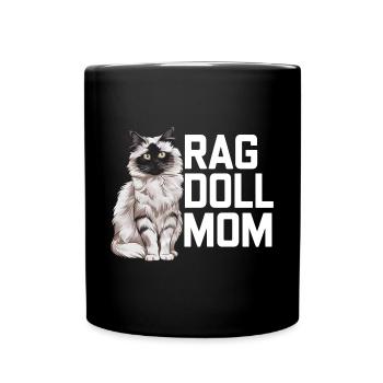 Katze Ragdoll Geschenk - Tasse einfarbig - Schwarz - Vorne