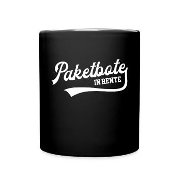 Paketbote in Rente Bote Rentner Renteneintritt - Tasse einfarbig - Schwarz - Vorne